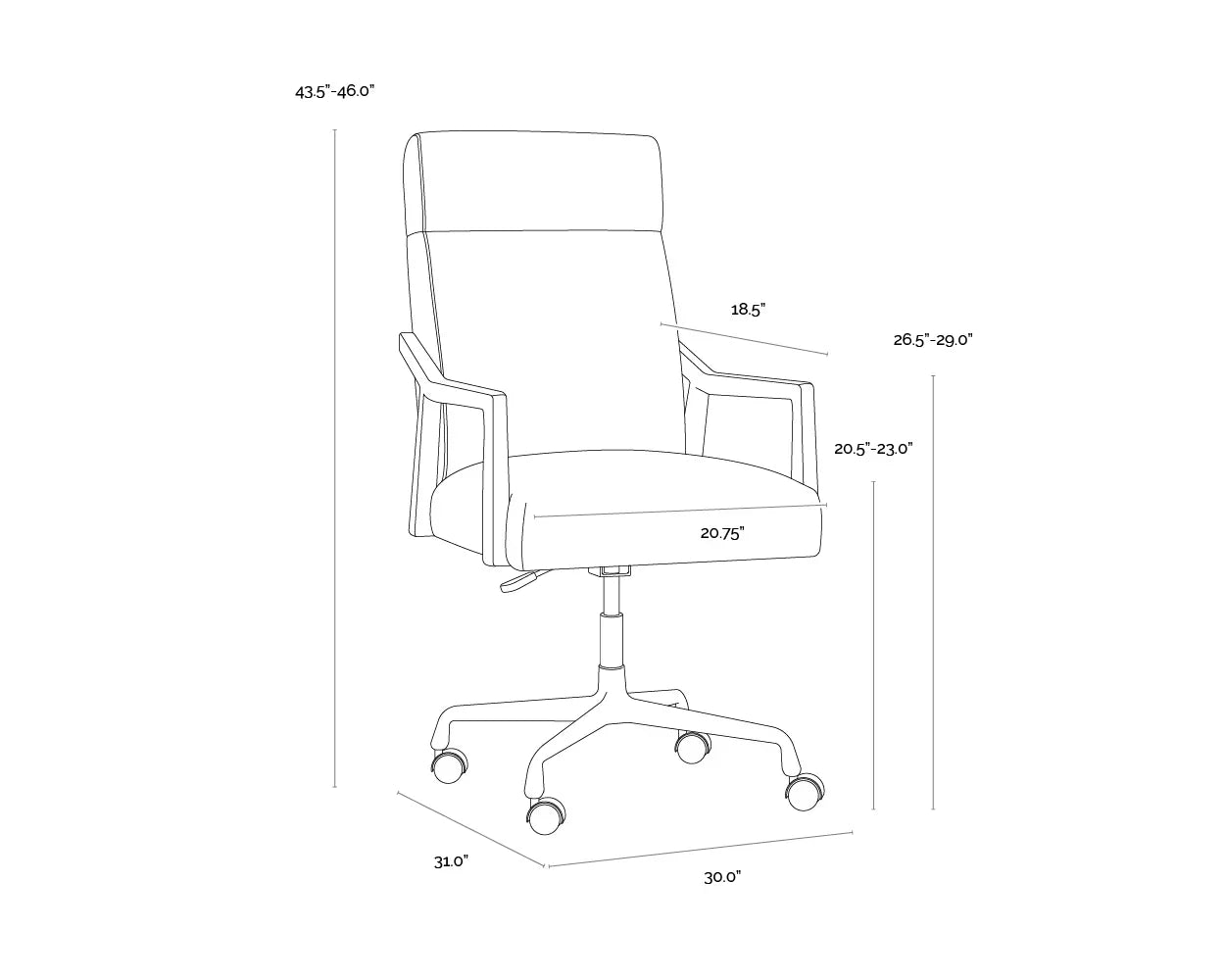 SP - CHAISE DE BUREAU COLLIN - MARRON