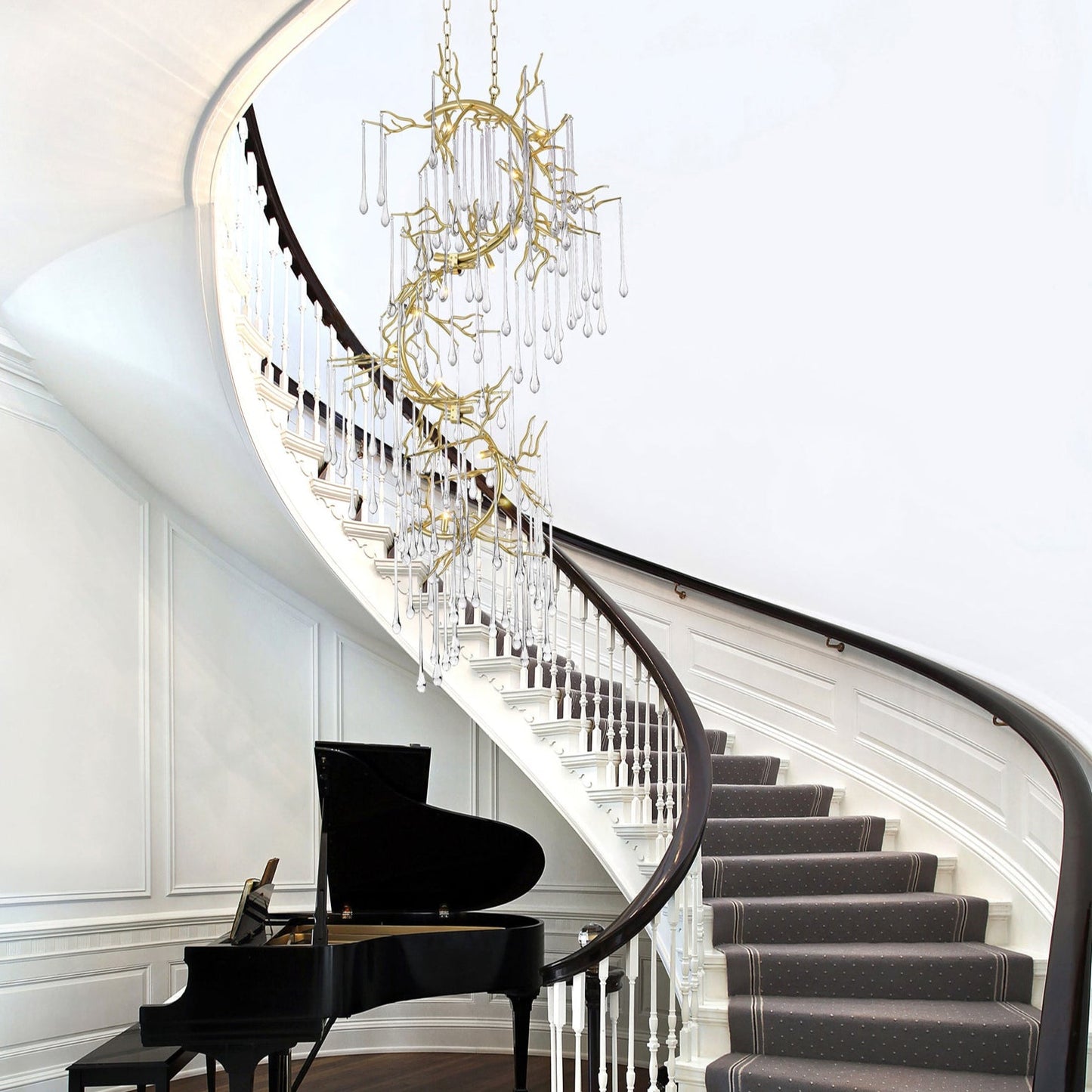 CW - LUSTRE EN CASCADE EN FORME DE LARMES