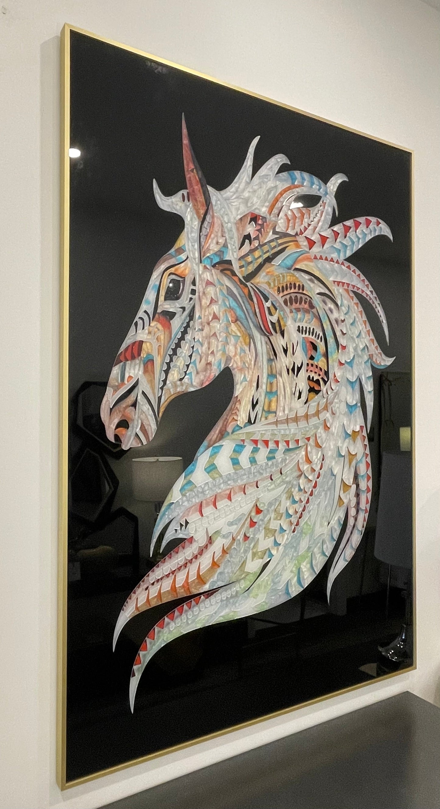 CR - CHEVAL MOSAÏQUE ART MURAL