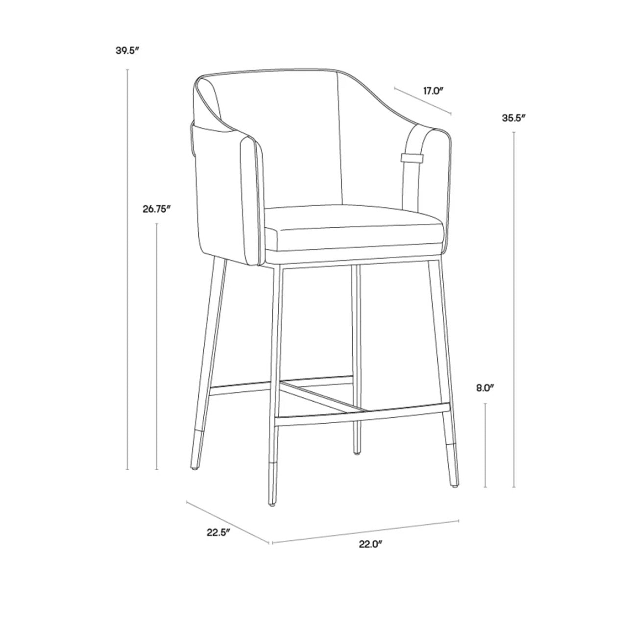 SP - TABOURET DE COMPTOIR CARTER
