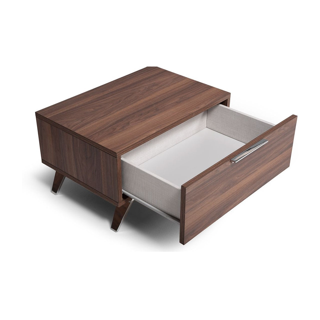 VG - NOVA DOMUS BROOKLYN - ENSEMBLE LIT + TABLES DE NUIT MODERNE ITALIEN EN NOYER