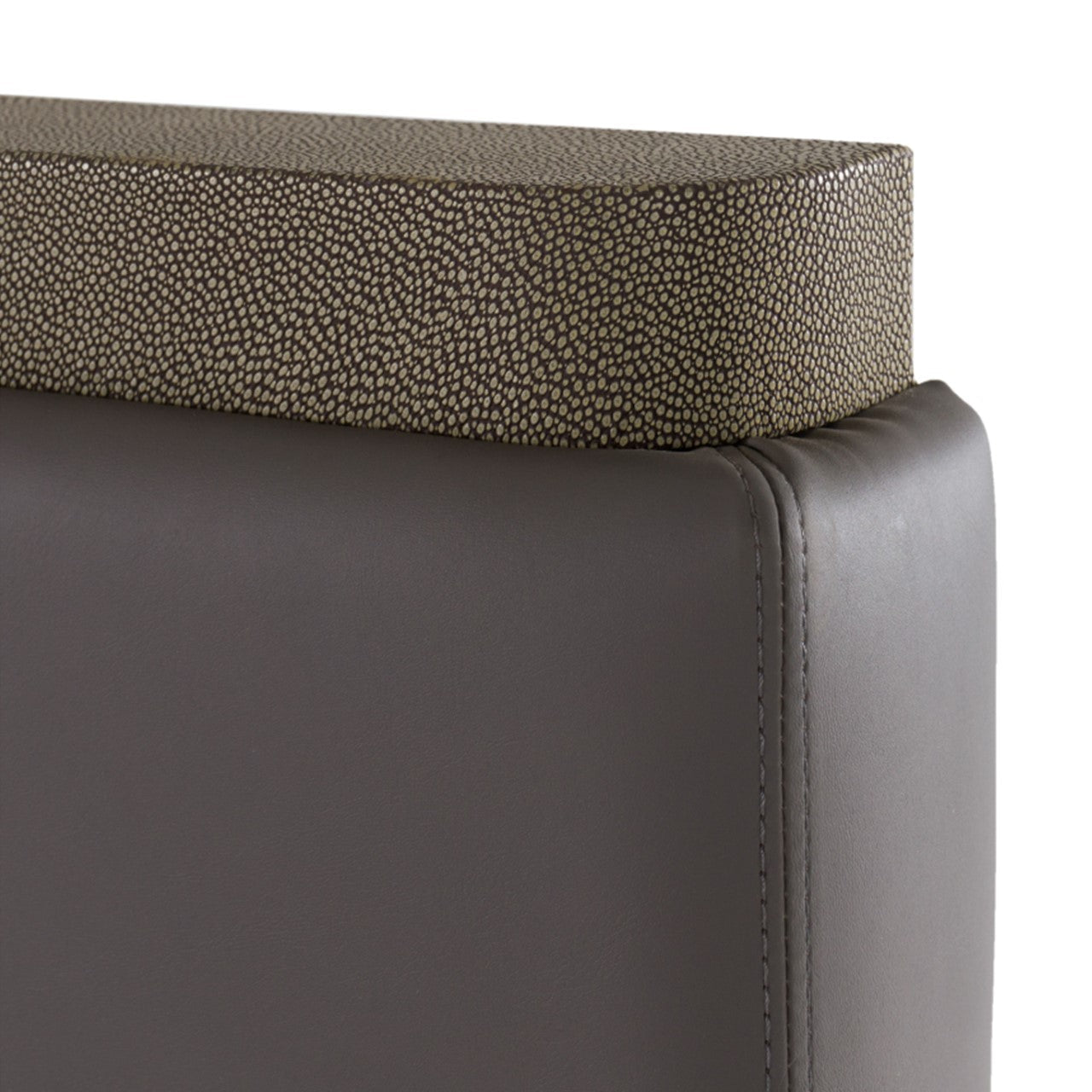 VG - MODREST LOIS - LIT MODERNE EN CUIR GRIS ET GALUCHAT BEIGE