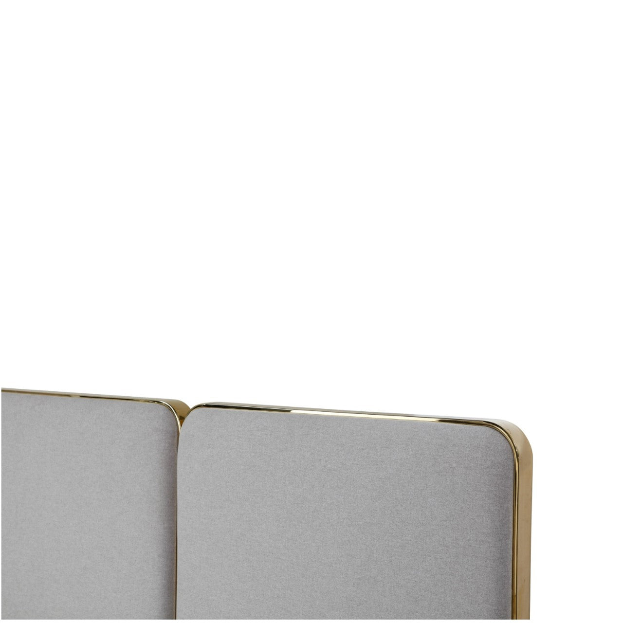 VG - MODREST ATHENA - LIT MODERNE EN LIN GRIS CLAIR + OR
