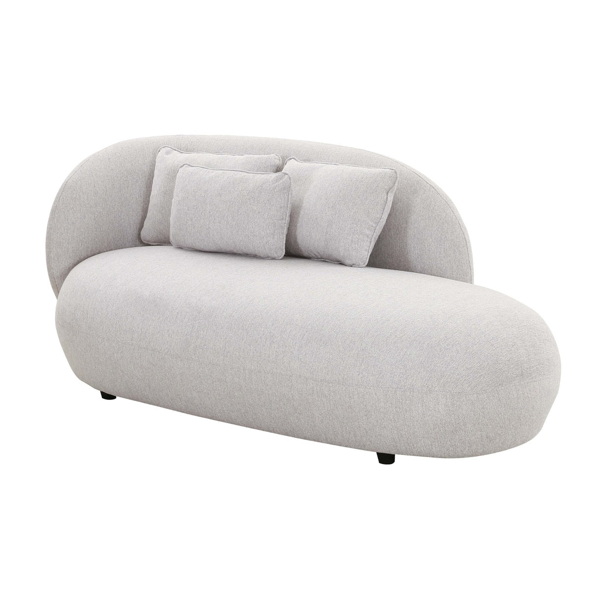 Chaise longue en velours crème TV-Galet