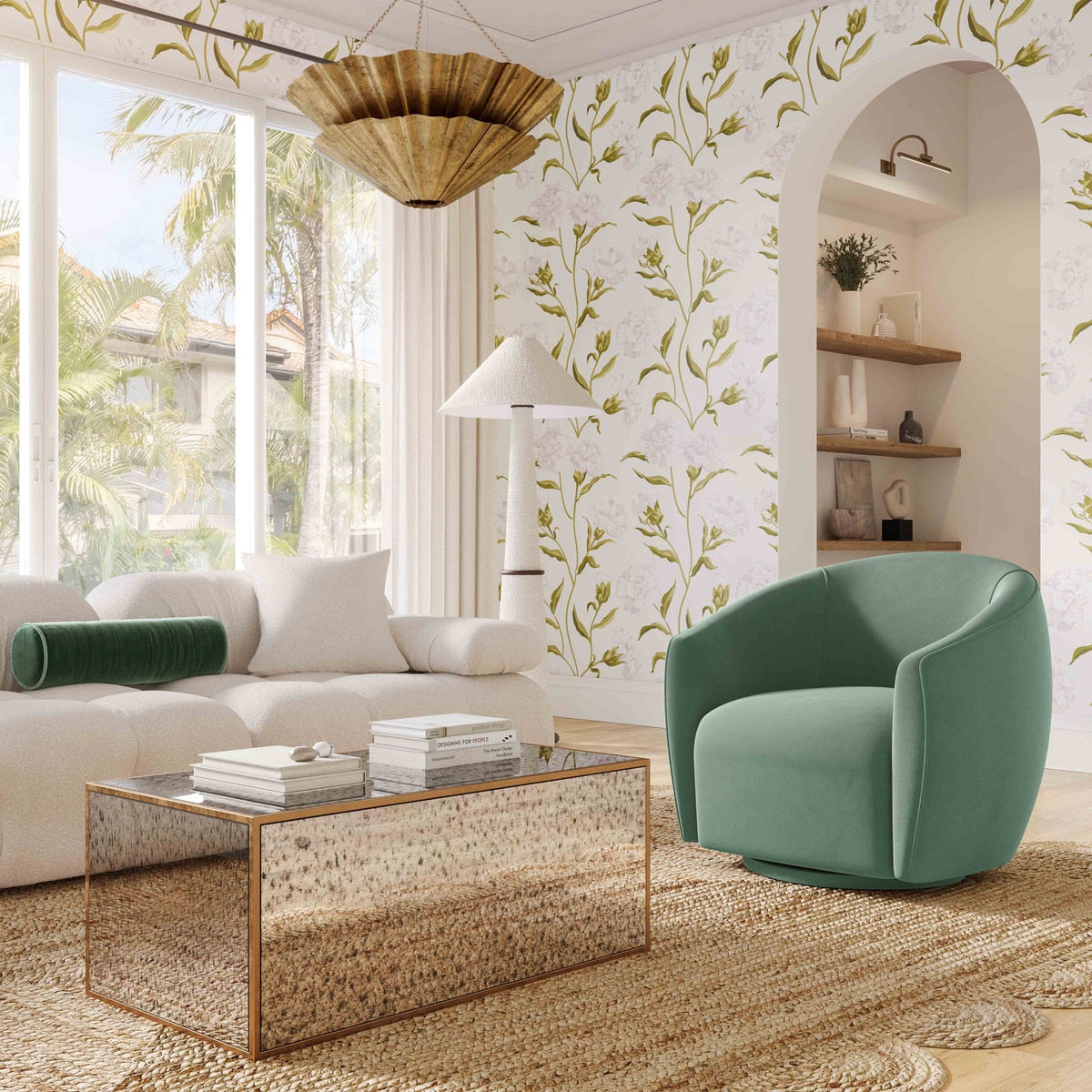 TV - Fauteuil pivotant en velours Jordan