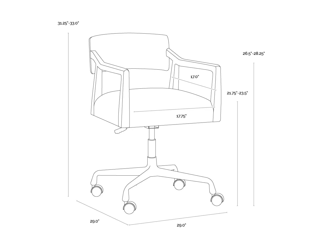 SP - CHAISE DE BUREAU KEAGAN