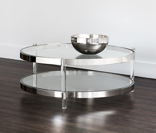 SP - TABLE BASSE YORK ARGENTÉE