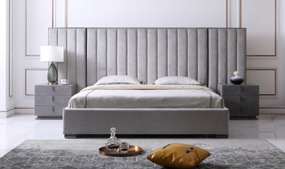 VG - MODREST BUCKLEY - LIT MODERNE EN ACIER INOXYDABLE GRIS ET NOIR