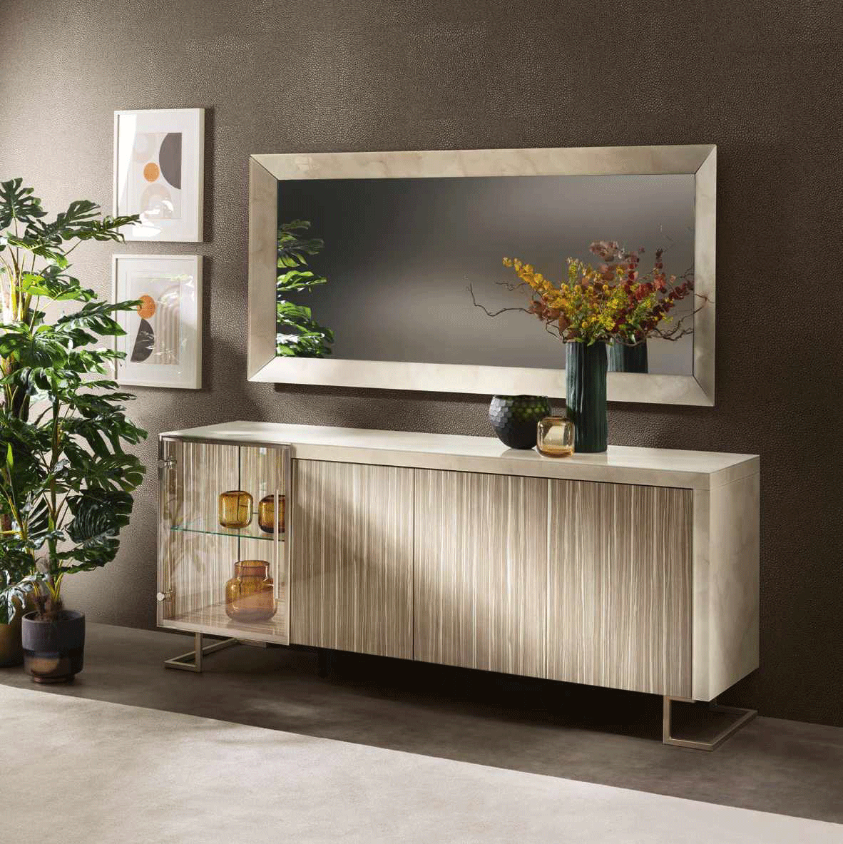 Buffet EF-Luce 4 portes avec miroir