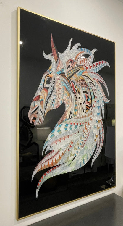 CR - CHEVAL MOSAÏQUE ART MURAL