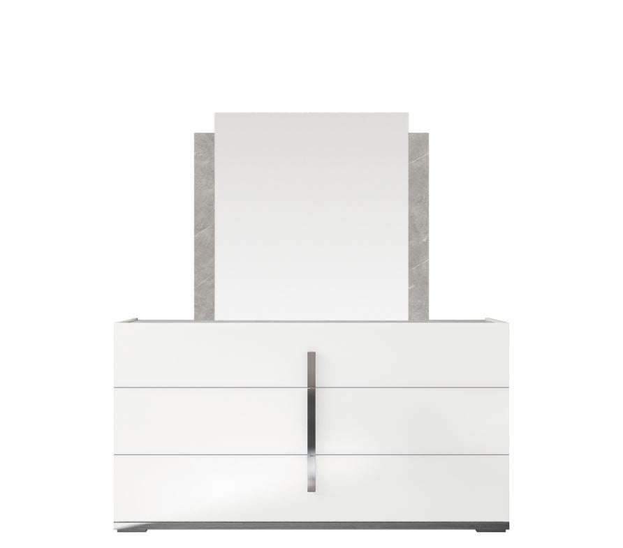 ST - COMMODE ET MIROIR MARA BLANC