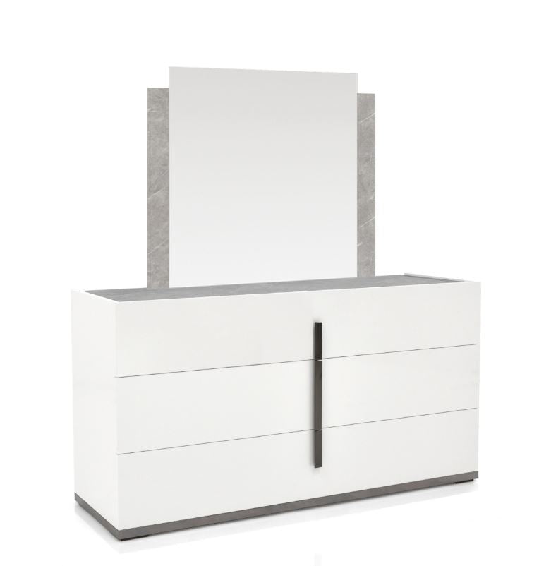 ST - COMMODE ET MIROIR MARA BLANC