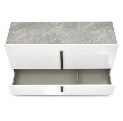ST - COMMODE ET MIROIR MARA BLANC