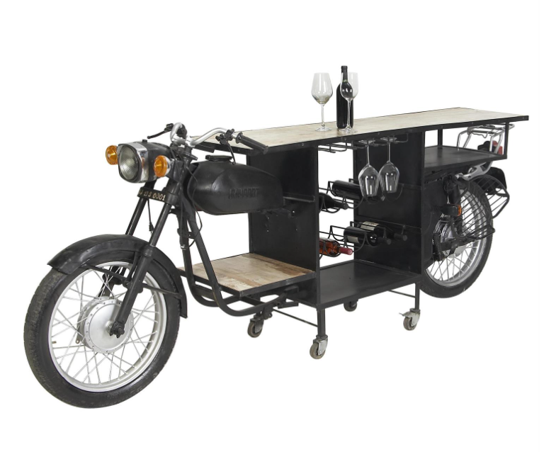 UA - CHARIOT DE BARRE DE VÉLO EN MÉTAL NOIR
