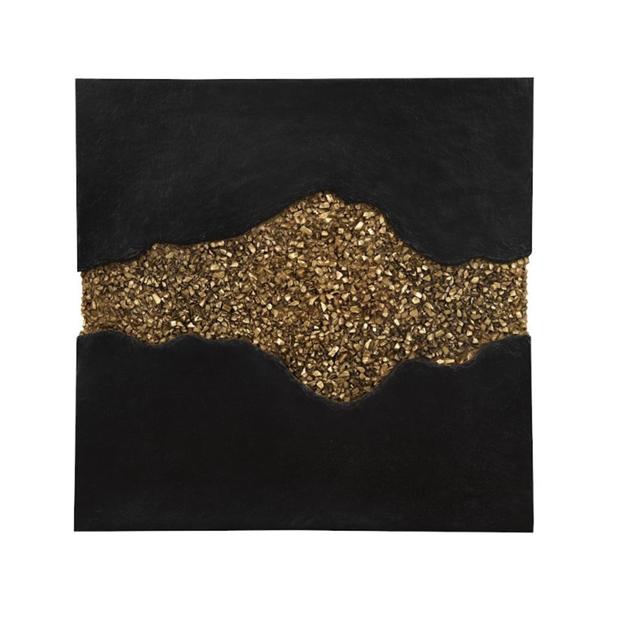 PANNEAU TEXTURE PC-GEODE NOIR ET OR, DÉCORATION MURALE