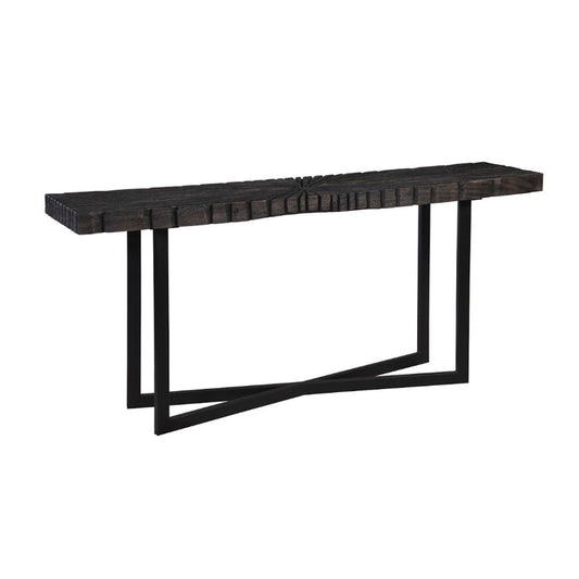PC - CONSOLE POUR TRONÇONNEUSE, NOIR BRÛLÉ, BASE EN CROIX DE FER NOIRE