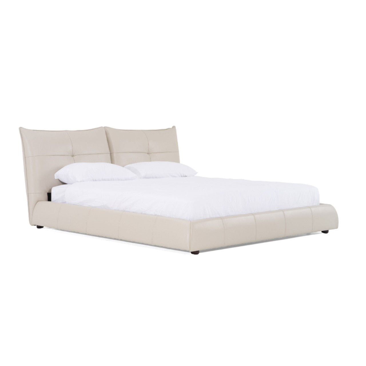 VG -MODREST PATRICK - LIT MODERNE EN CUIR GRIS CLAIR