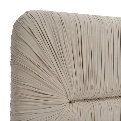 VG - MODREST FLORENCE - LIT MODERNE EN VELOURS BEIGE + OR
