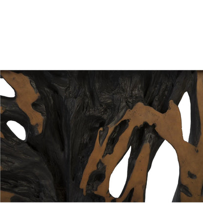 Console en résine moulée avec cadre en métal, marron