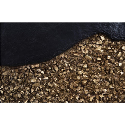 PANNEAU TEXTURE PC-GEODE NOIR ET OR, DÉCORATION MURALE