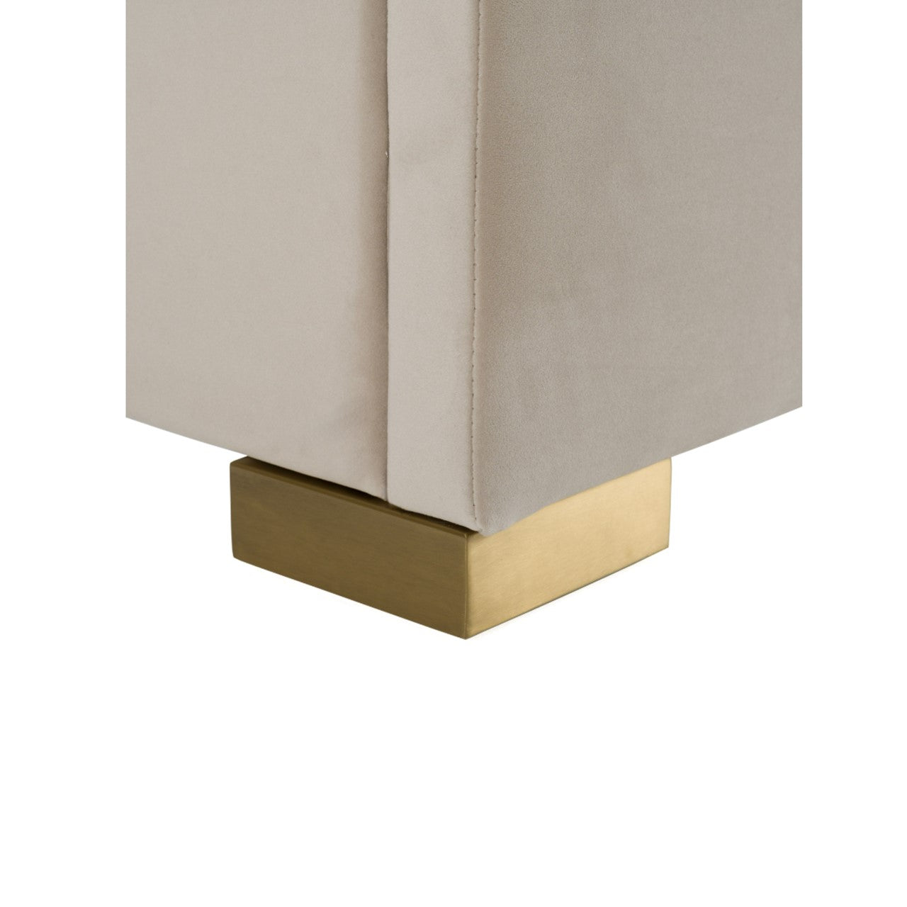 VG - MODREST FLORENCE - LIT MODERNE EN VELOURS BEIGE + OR