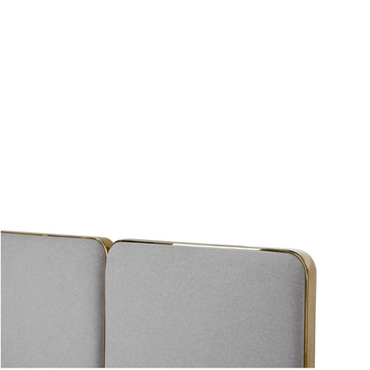 VG - MODREST ATHENA - LIT MODERNE EN LIN GRIS CLAIR + OR