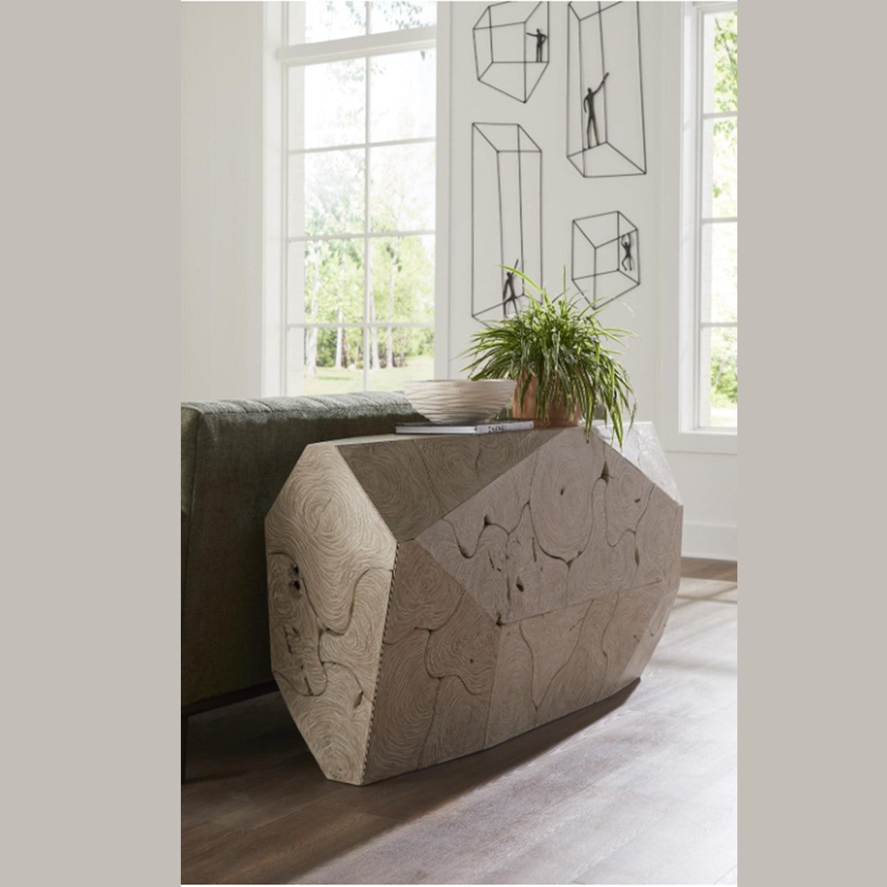 PC- TABLE CONSOLE PRISM, FINITION AVOINE