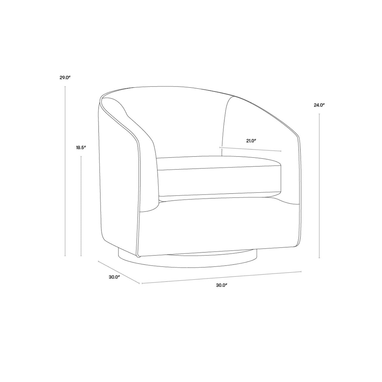 SP - FAUTEUIL LONG PIVOTANT HAZEL