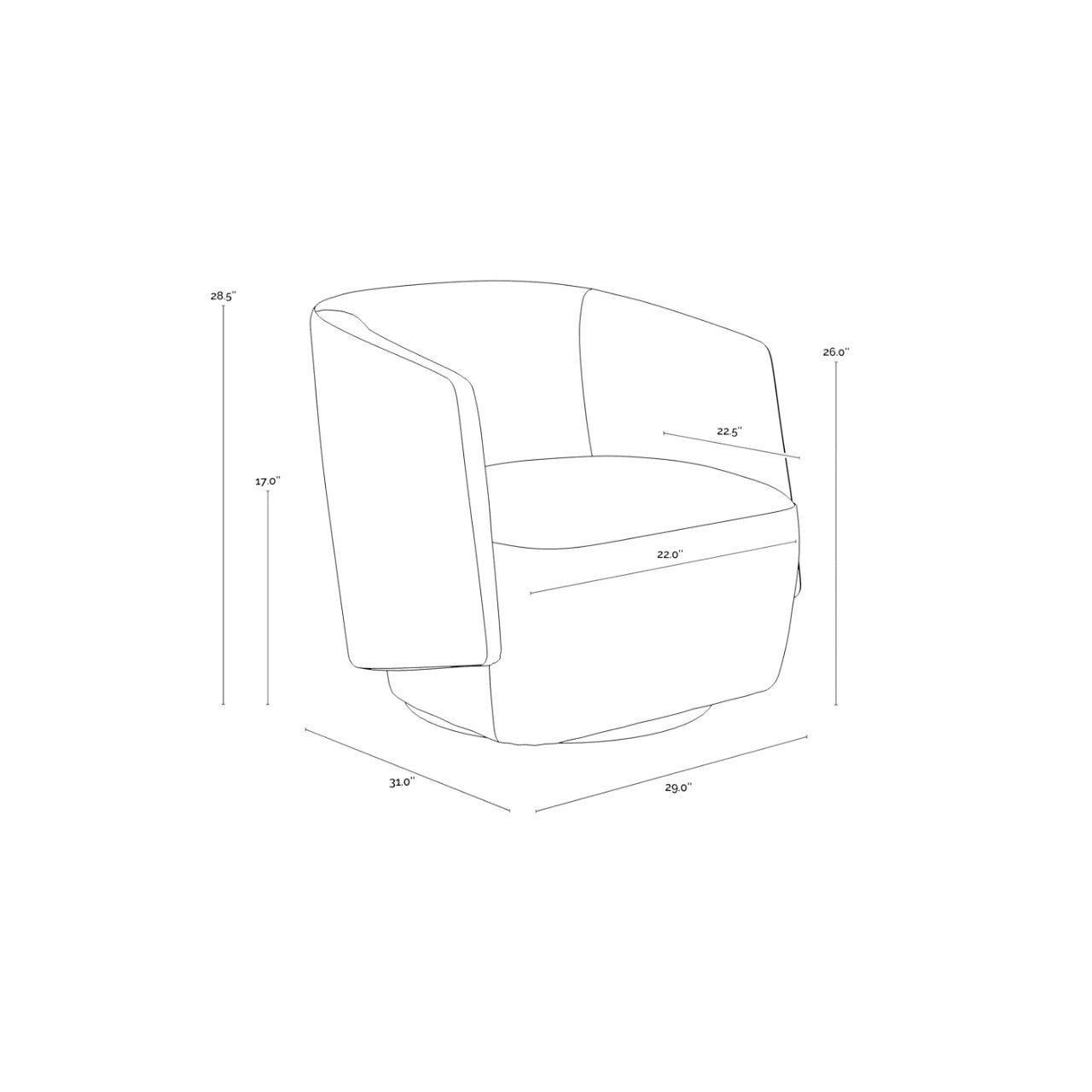 SP - FAUTEUIL LONG PIVOTANT SARINA