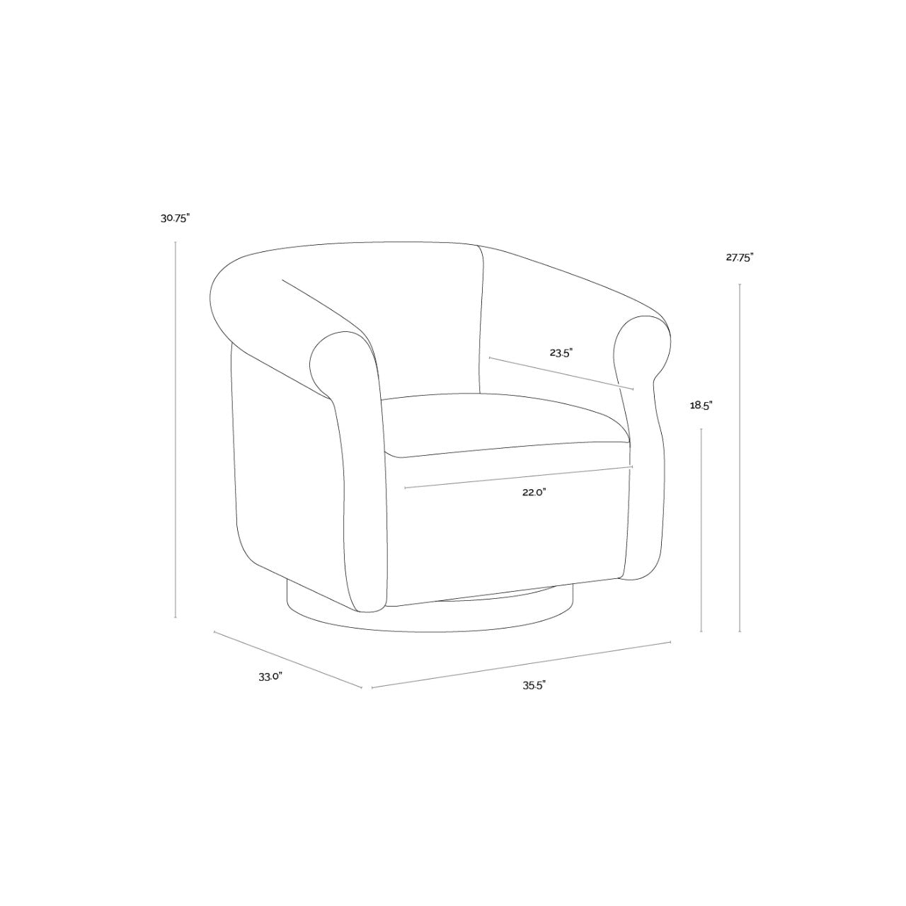 SP - FAUTEUIL LONG PIVOTANT LIBBY