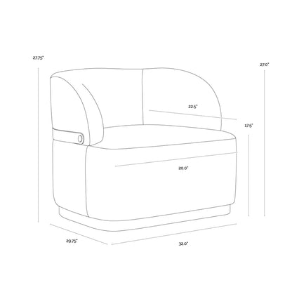 SP - BRINDA FAUTEUIL LONG PIVOTANT NAPA BEIGE