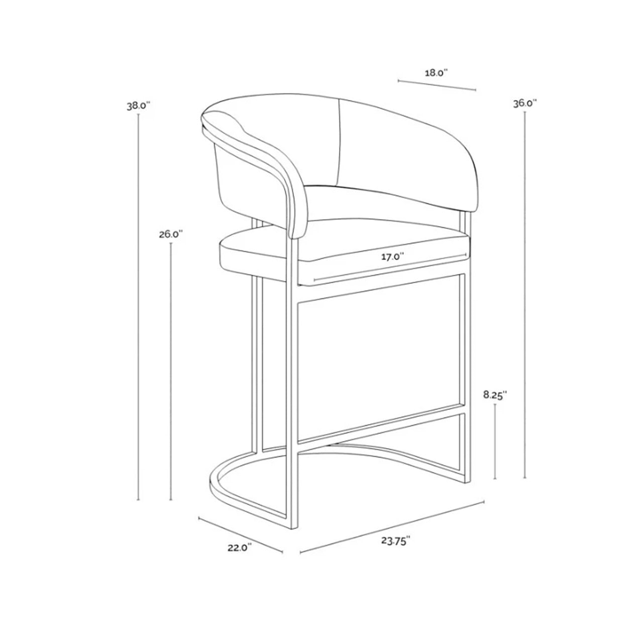 SP - TABOURET DE COMPTOIR MARRIS - GUNMETAL