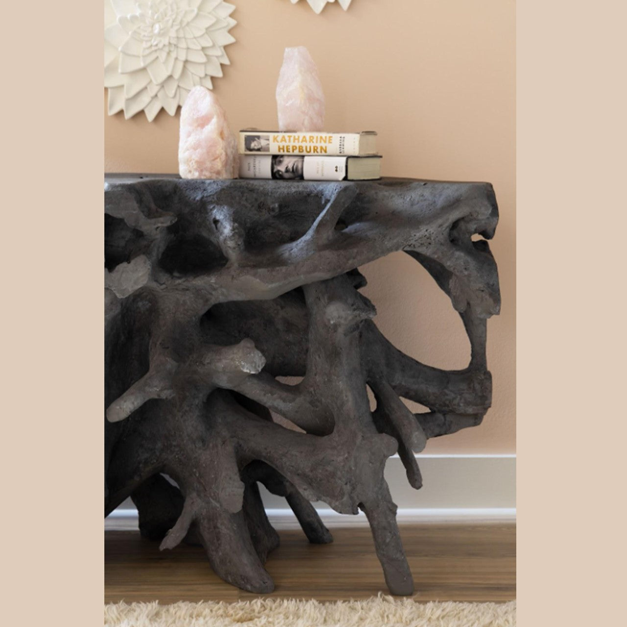 PC-BEAU CAST ROOT CONSOLE TABLE, PIERRE CHARBON