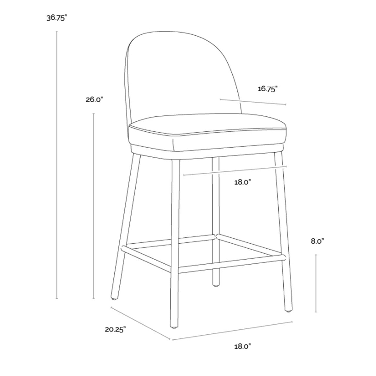SP - TABOURET DE COMPTOIR LAVANIA