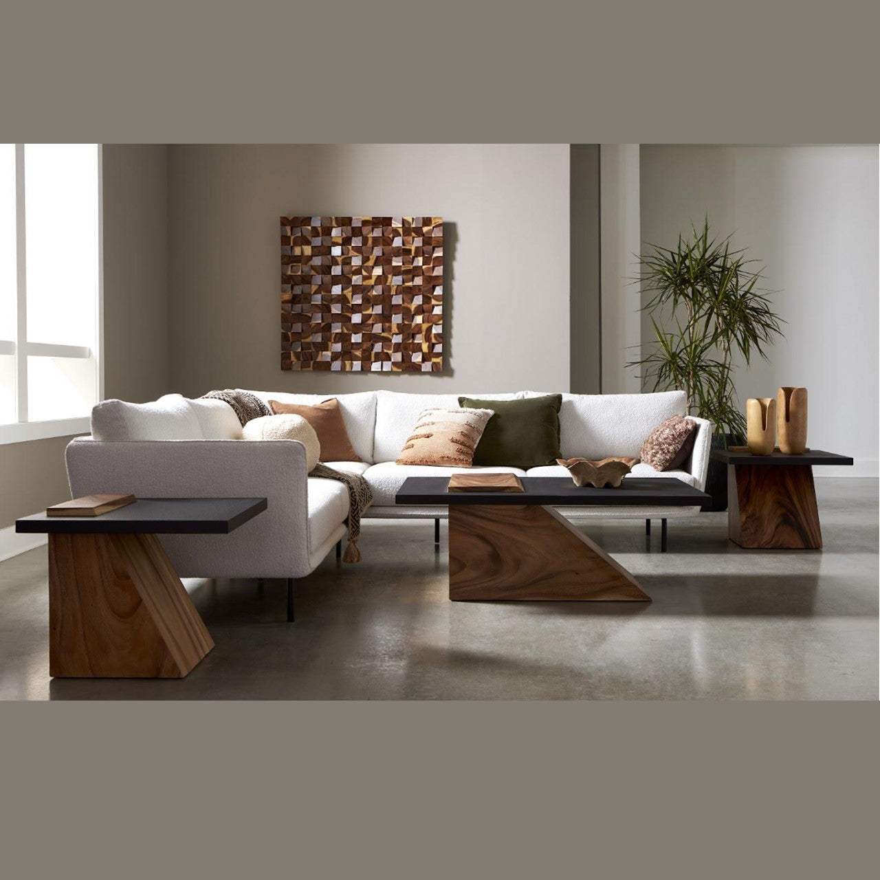 PC-BLOCKS WALL ART, BOIS CHAMCHA, NATUREL, LG