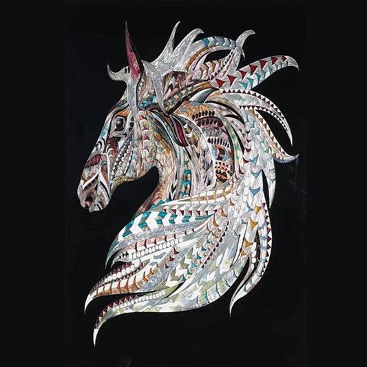CR - CHEVAL MOSAÏQUE ART MURAL