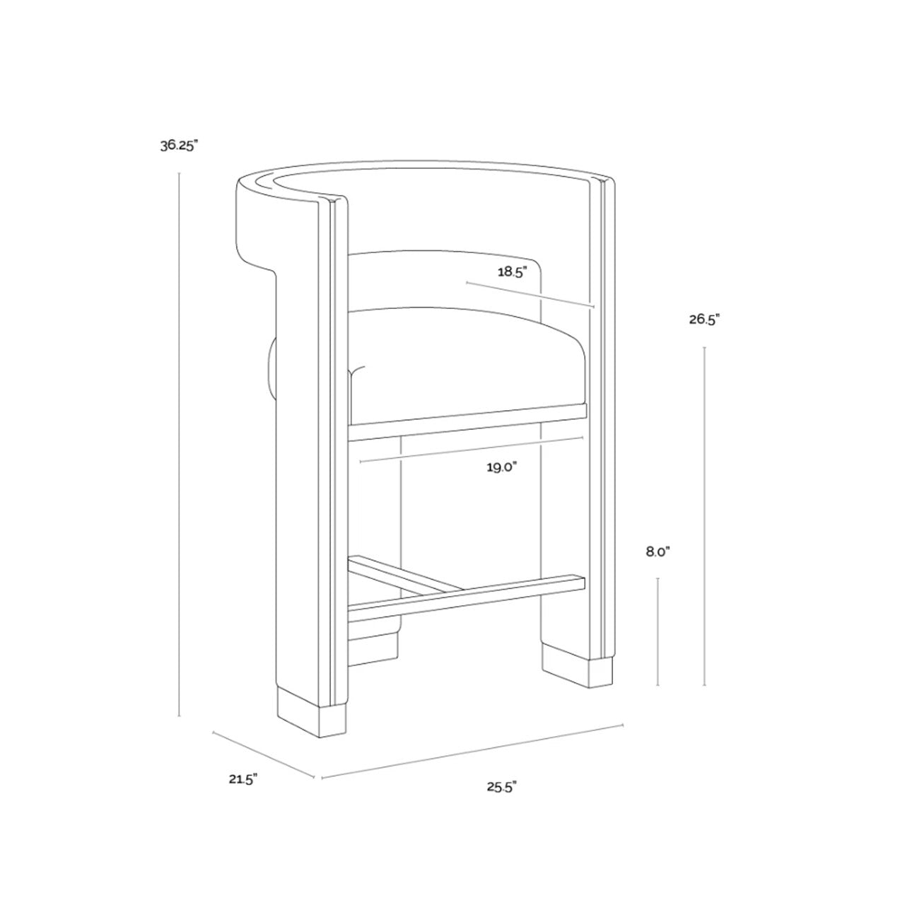 SP - TABOURET DE COMPTOIR ADAMINA
