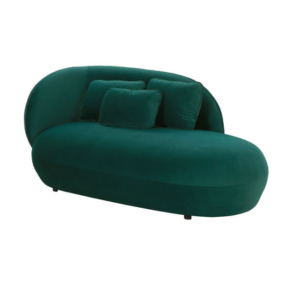 Chaise longue en velours crème TV-Galet