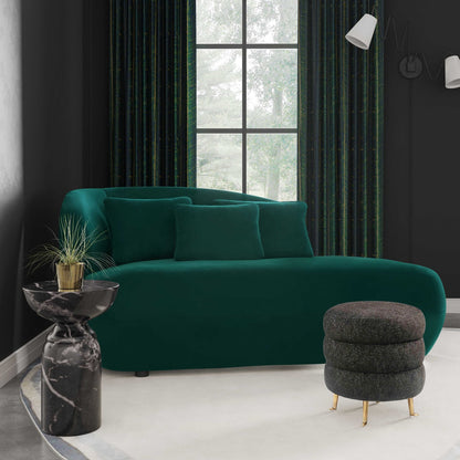 Chaise longue en velours crème TV-Galet