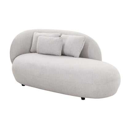 Chaise longue en velours crème TV-Galet