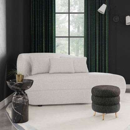 Chaise longue en velours crème TV-Galet