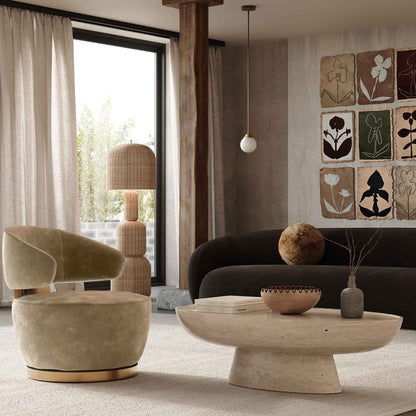 Chaise pivotante en tissu recyclé TV-Austin
