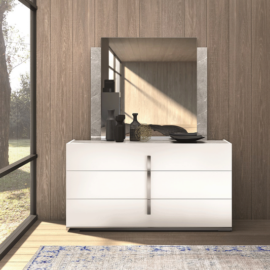 ST - COMMODE ET MIROIR MARA BLANC