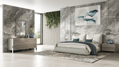 VG -MODREST PATRICK - LIT MODERNE EN CUIR GRIS CLAIR